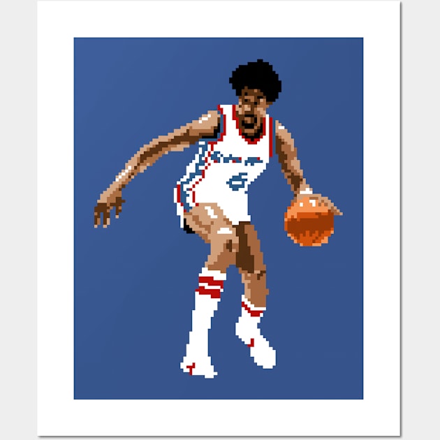 Dr.J Pixel Dribble Wall Art by qiangdade